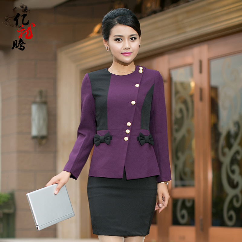 Professional dress stewardess Hotel service front desk