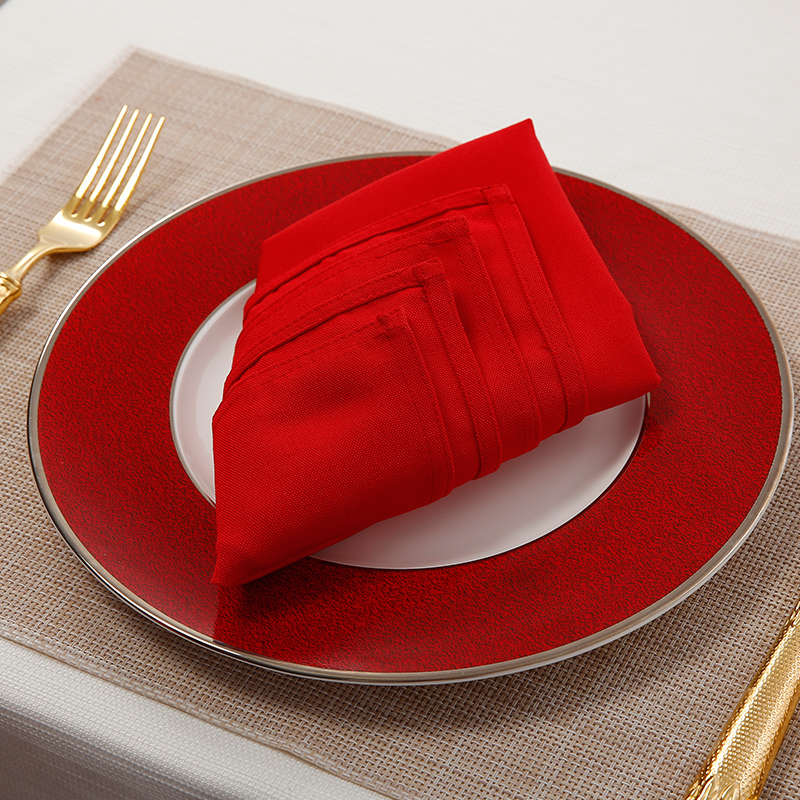 Solid red cloth napkin