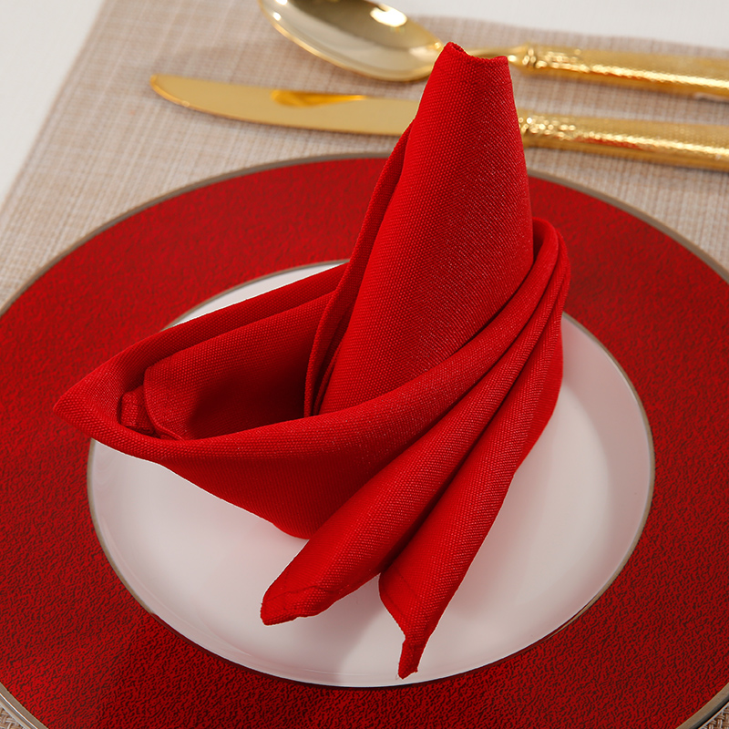 Solid red cloth napkin