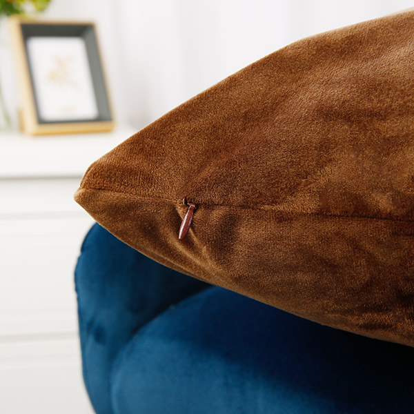 Brown square flannelette throw pillow