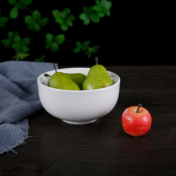 Round white porcelain bowl